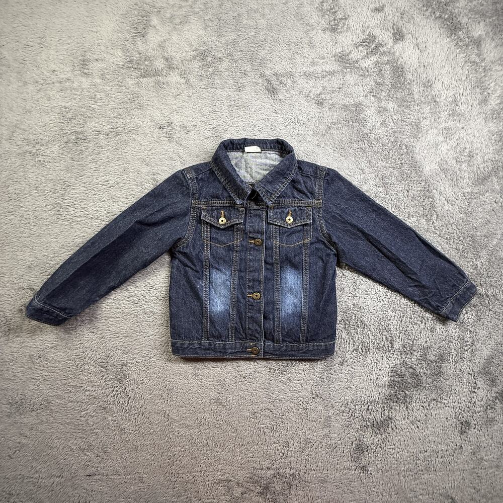 Wrangler Kids Denim Jacket 5T Dark Wash Snap Button Toddler Jean Jacket Boy